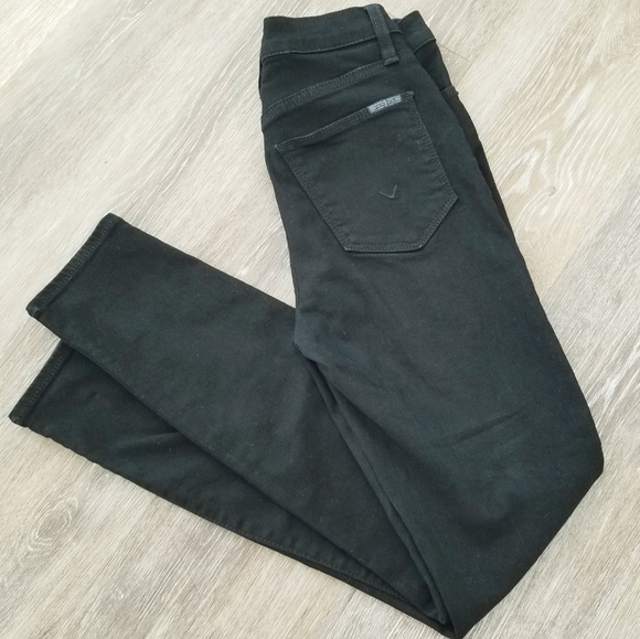 Hudson Women's Black Mid Rise Natalie Skinny Straight Leg Designer Jean's Pants - Picture 12 of 14